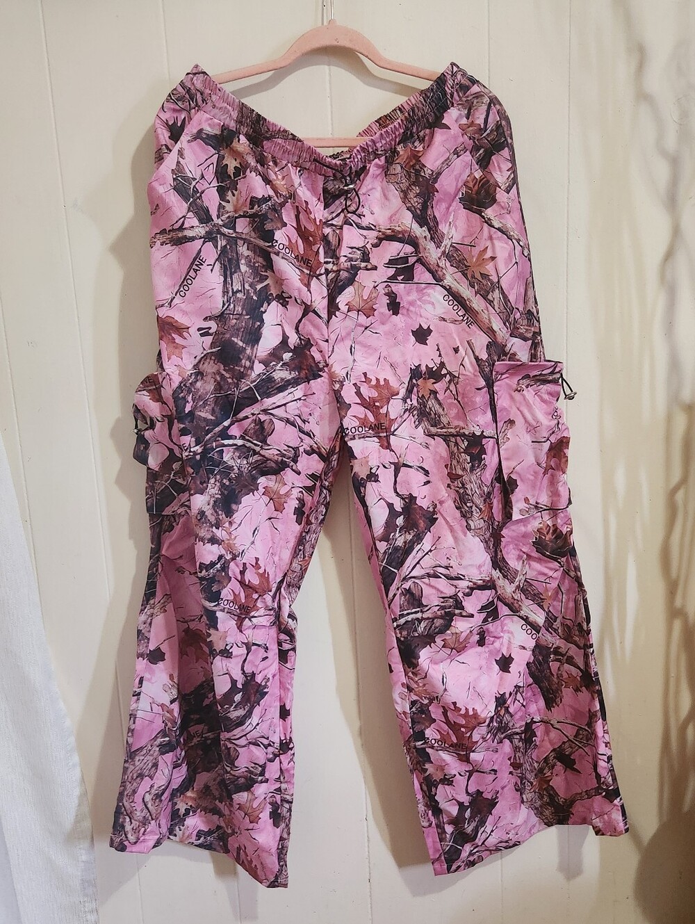 Pink Camo Wide Leg Cargo Pants - Unbranded
